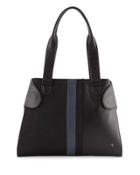 Gen Exo Leather Satchel Bag, Black Pattern