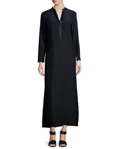 Long-sleeve Silk-satin