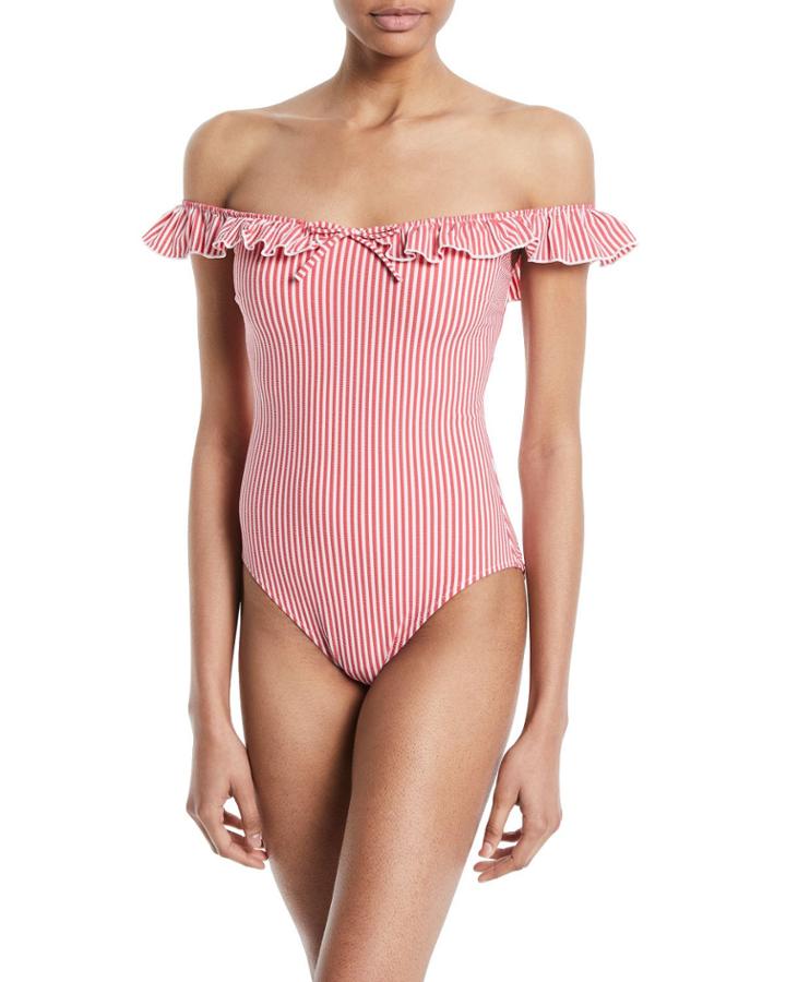 The Amelia Off-the-shoulder Ruffle One-piece
