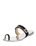 Safety Pin Suede Flat