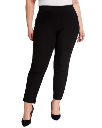 Plus Size Textured Relaxed-leg Pull-on Pants