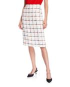 Windowpane Tweed Pencil
