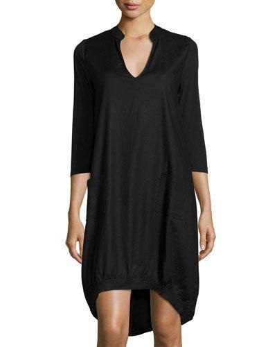 Edmunda High-low Dress, Black