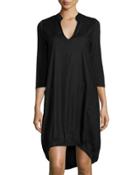 Edmunda High-low Dress, Black