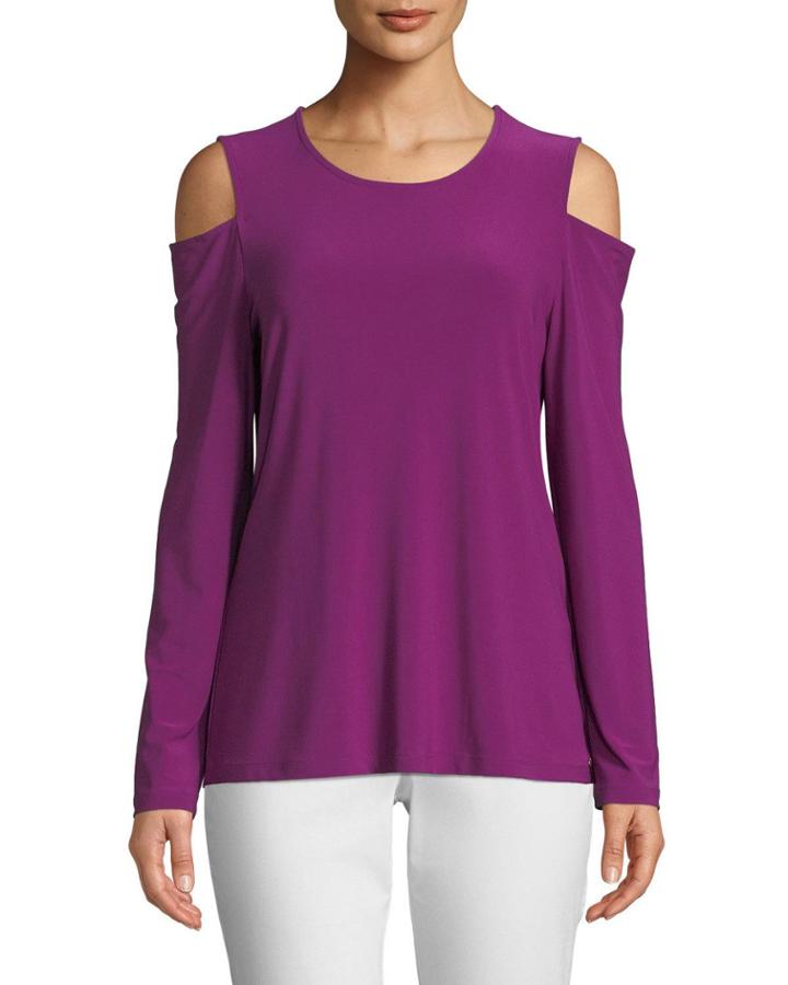 Cold-shoulder Crewneck Top