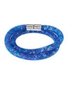 Stardust Convertible Crystal Mesh Bracelet/choker, Blue,