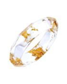 Faceted Bangle Bracelet, Clear/gold