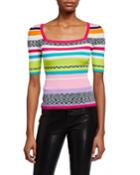 Striped Square-neck Top