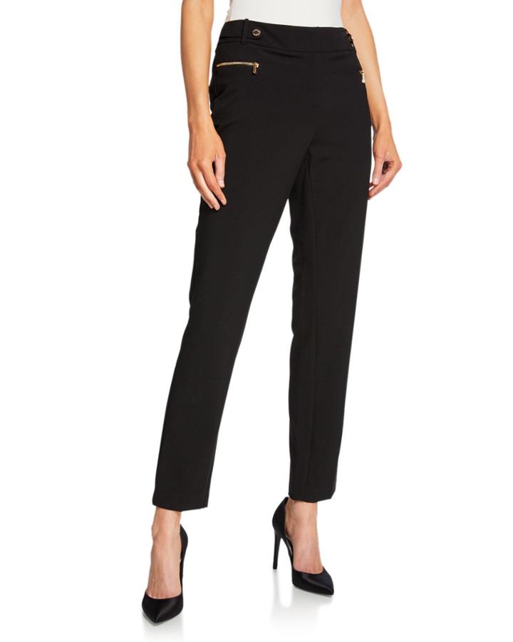 Ankle Pants With Exposed Zip Pockets