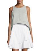 10 Crosby Derek Lam Layered Sleeveless Flounce Dress, Gray/white, Women's, Size: