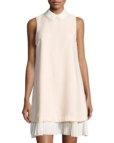 Pleated-hem Crepe