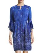Amber Frill-sleeve Floral-print Dress