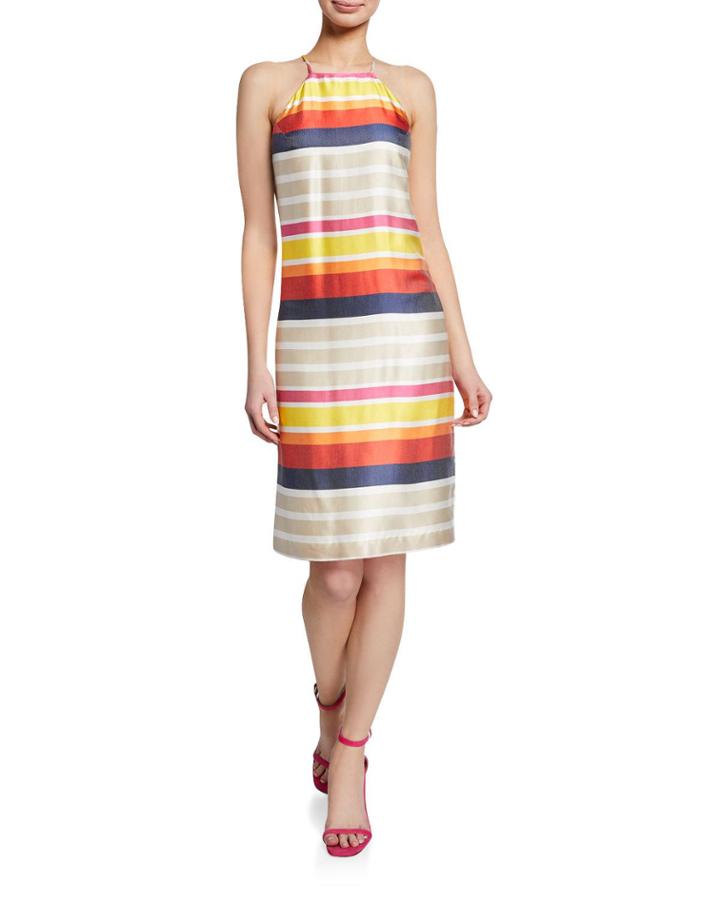 Vanah Striped Halter Dress