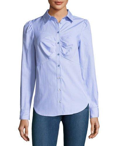 Pleated-front Poplin