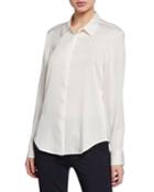 Crepe Button-down Blouse