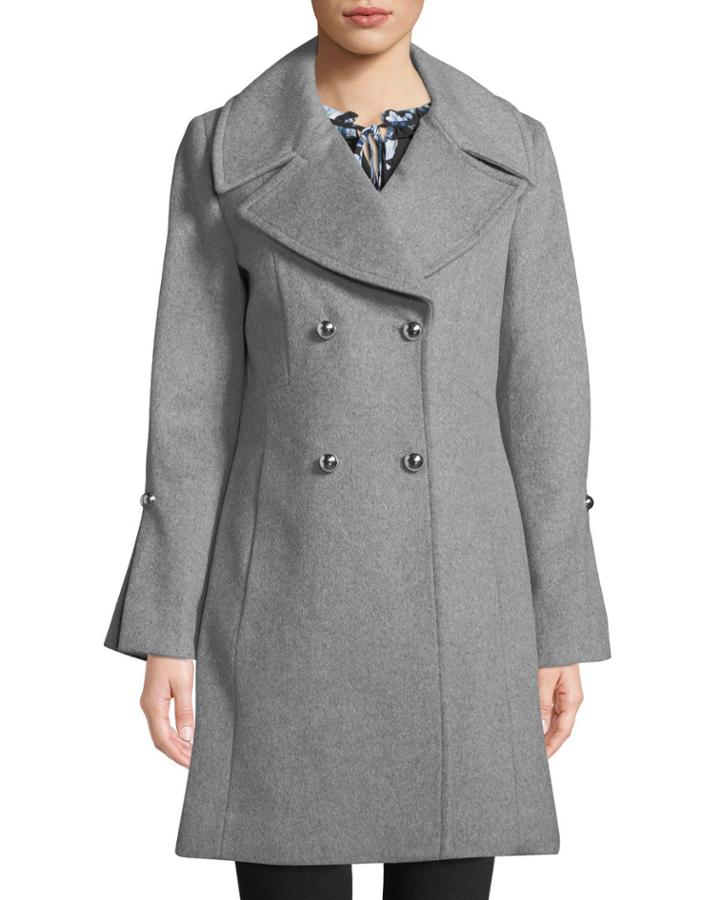 Wool-blend Double-breasted Coat