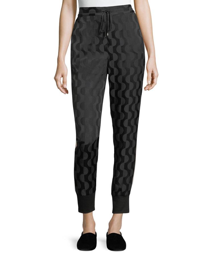 Geometric Charmeuse Jogger Pants