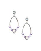 Moonstone & Amethyst Drop Earrings