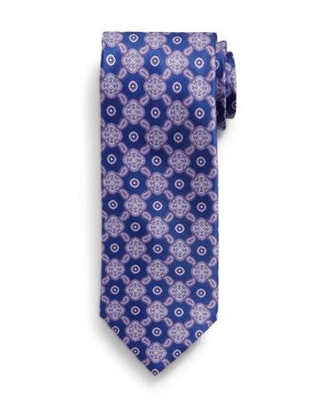 Medallion Pattern Silk Tie, Purple
