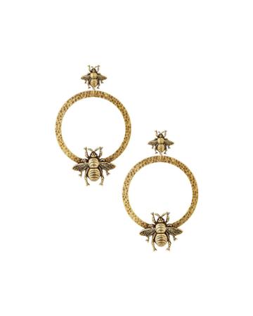 Bee Hoop-drop Earrings