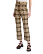 Plaid Tailoring Belted E-cig Pants