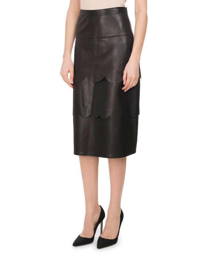 Hyacinthe Scalloped Leather Pencil