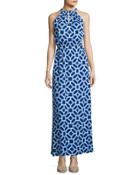 Harper Halter-neck Maxi Dress, Blue