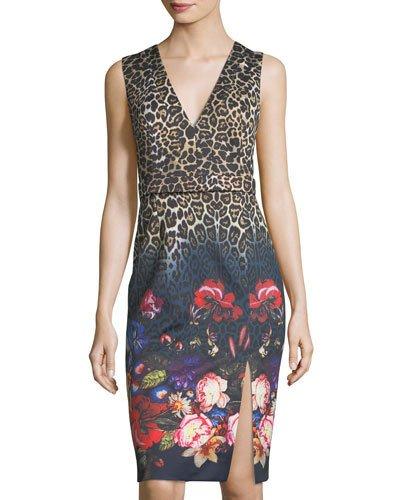 Leopard And Floral-print Day Dress
