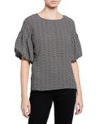 Bubble-sleeve Cabana Tee