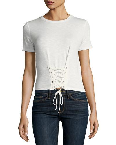 Corset-laced Short-sleeve Tee