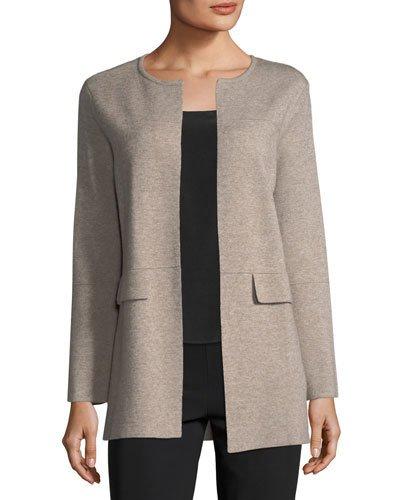 Flap-pocket Knit Jacket