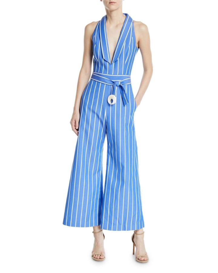 Eckhart Striped Sleeveless Wide-leg Jumpsuit
