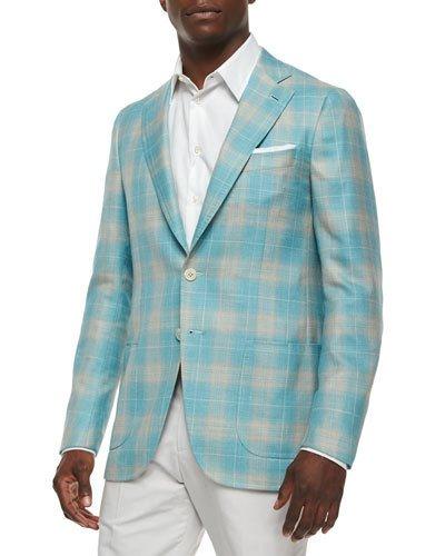 Plaid Cashmere-blend Sport Coat,