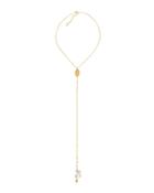 Golden Keshi Pearl Lariat Y-drop Necklace