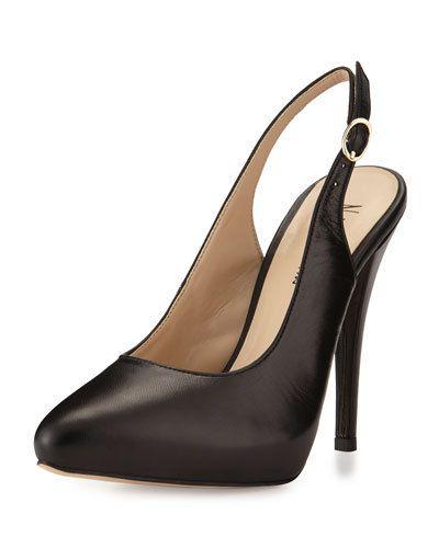 Gearal Leather Slingback Pump, Black