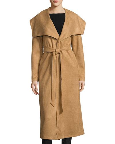 Isabel Faux-suede Coat, Tan