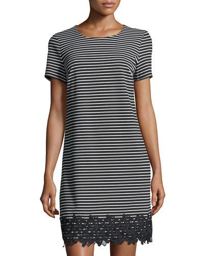 Lace-trim Striped