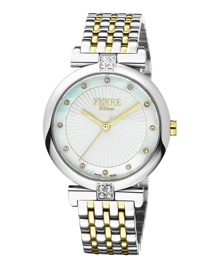 Women's 36mm Stainless Steel Sunray Glitz Watch With Bracelet,