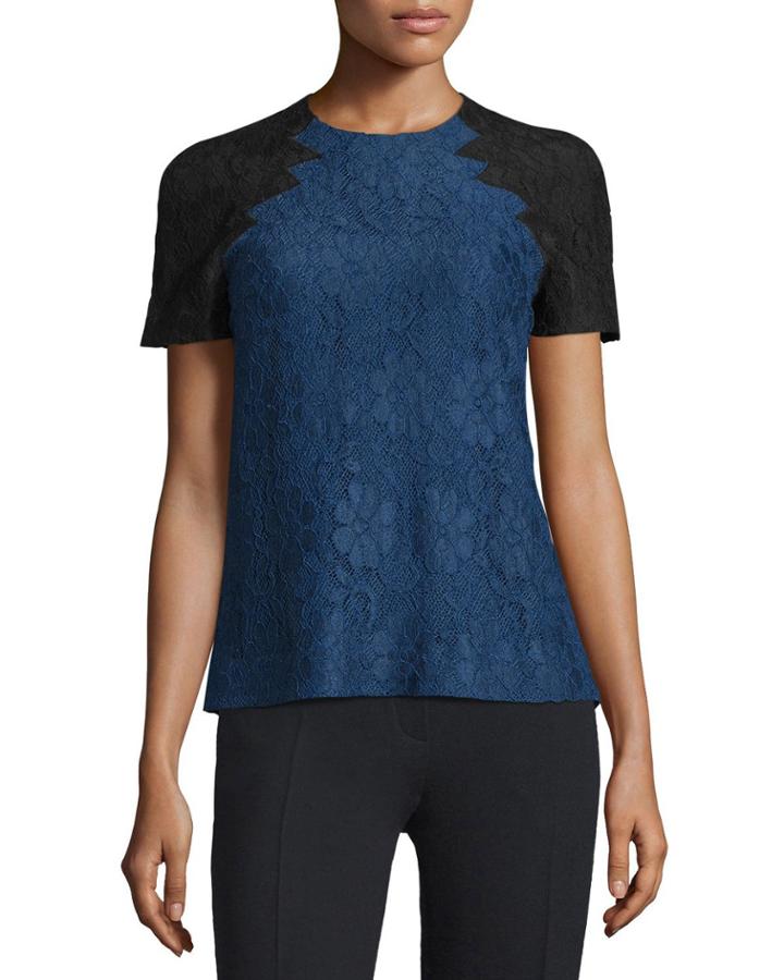 Floral Lace Top W/contrast