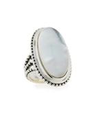 Crystal Quartz & Mother-of-pearl Oval Ring