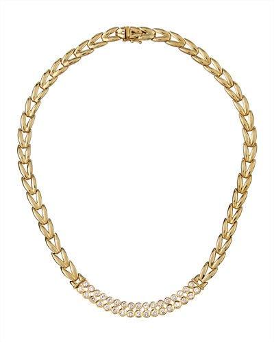 14k Diamond Collar Necklace,