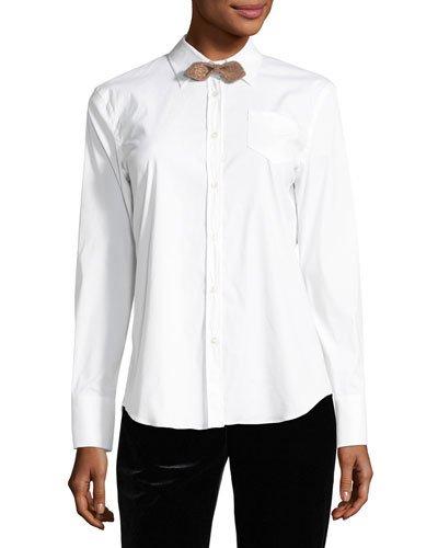 Bow-tie Poplin Blouse