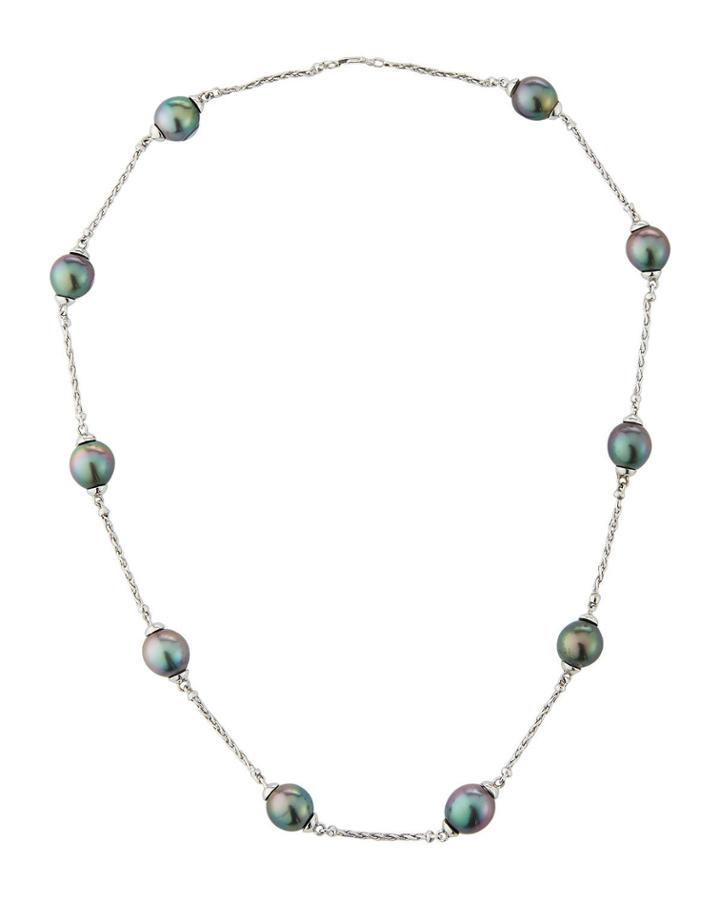 14k Tahitian Pearl & Chain Necklace,