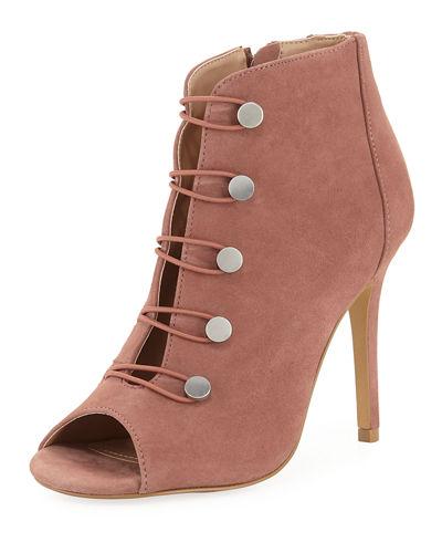 Royalty Open-toe Button Bootie