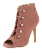 Royalty Open-toe Button Bootie