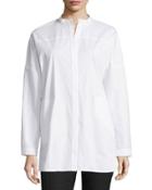 Bernice Long-sleeve Poplin Top, White