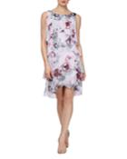 Tiered Floral-print Cocktail Dress