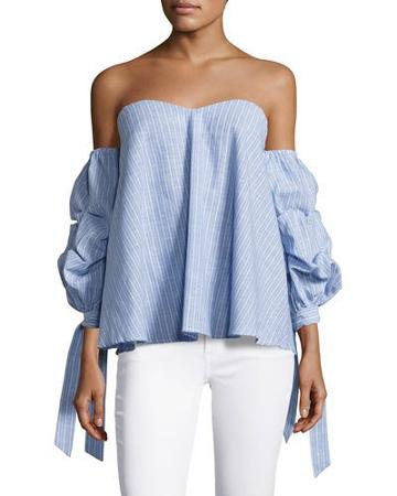 Striped Off-the-shoulder Top,