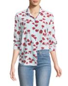 Leema Long-sleeve Button-front Floral-print