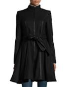 Dawn Levy 2 Fergie Fit-and-flare Coat, Black, Women's,